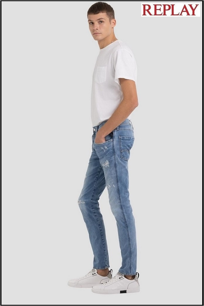 VAQUEROS SLIM ANBASS HYPERFLEX OCEAN BLUE REPLAY