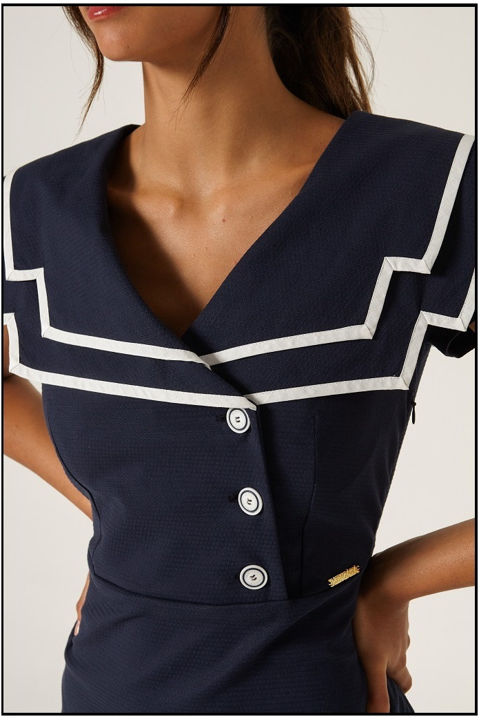 VESTIDO CORTO LÁPIZ PIQUÉ MARINO MANGATA