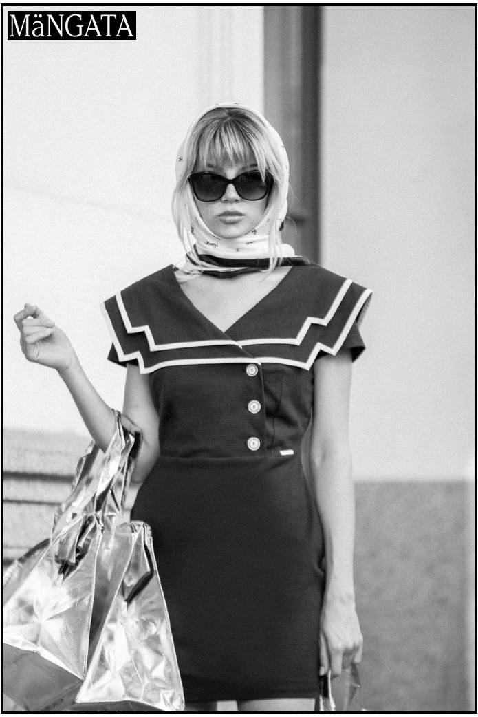 VESTIDO CORTO LÁPIZ PIQUÉ MARINO MANGATA