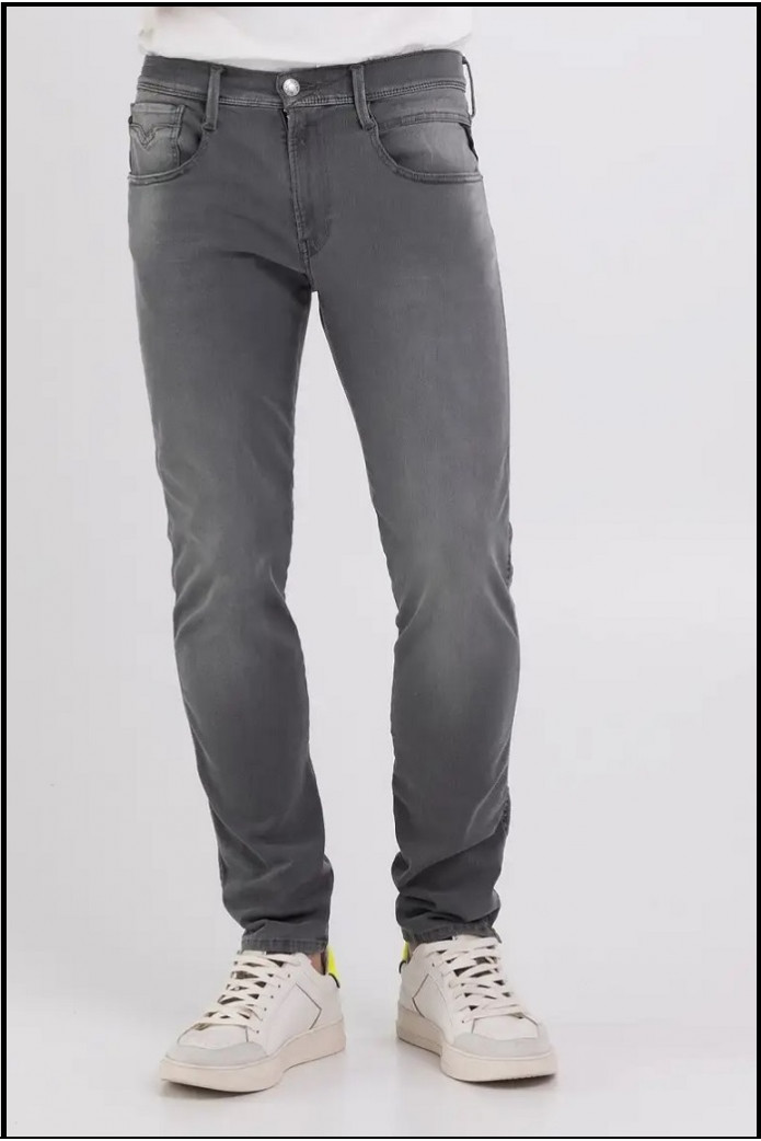 VAQUEROS DE CORTE SLIM ANBASS GRIS REPLAY