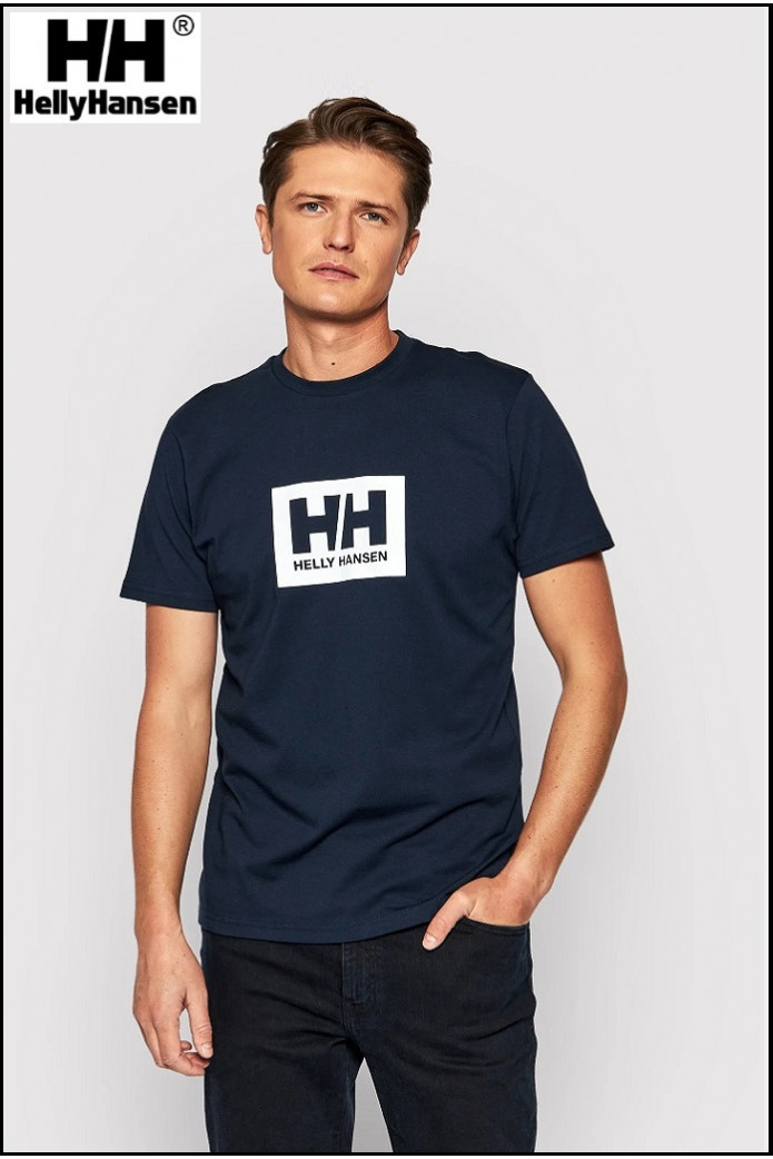 Camiseta Helly Hansen blanca logo color manga corta homb