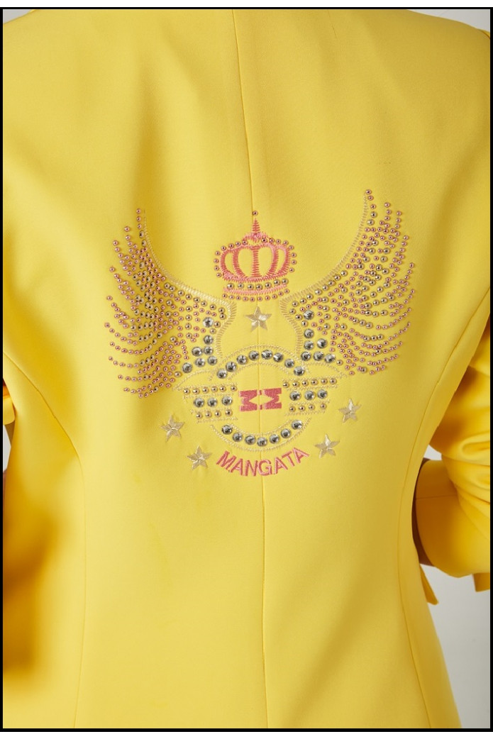 BLAZER CRUZADA ENTALLADA AMARILLA MANGATA