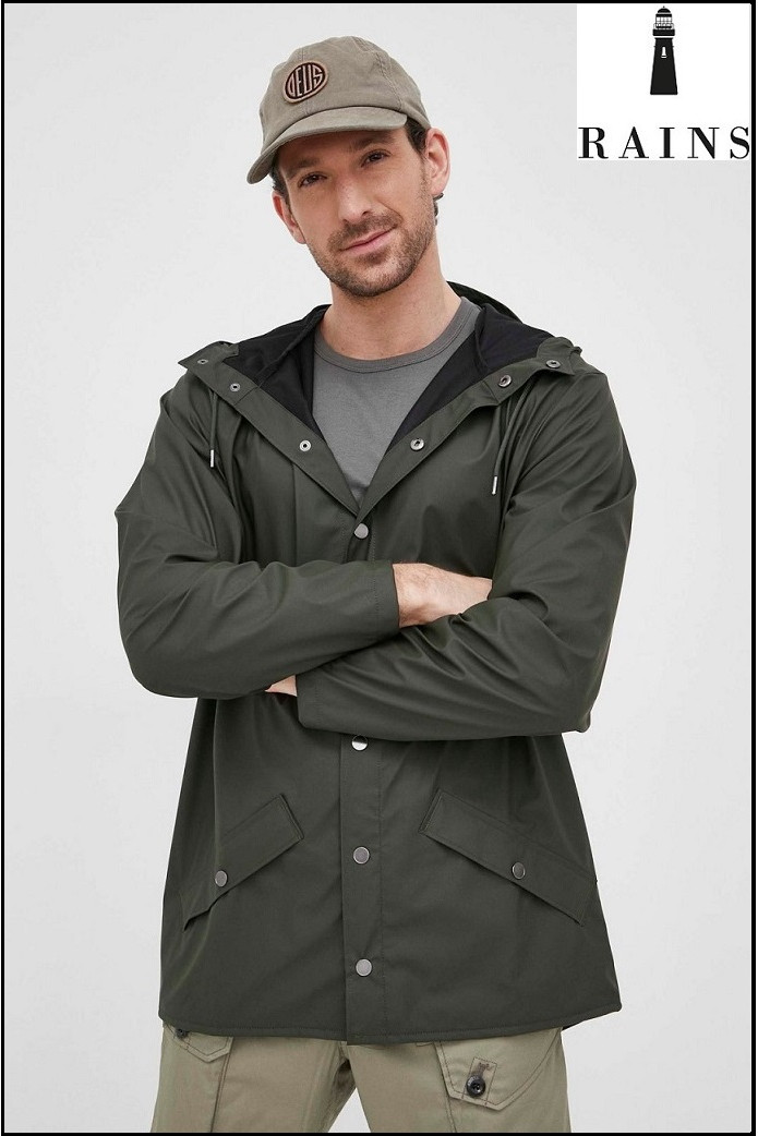 CHAQUETA-IMPERMEABLE UNISEX CORTA GREEN RAINS