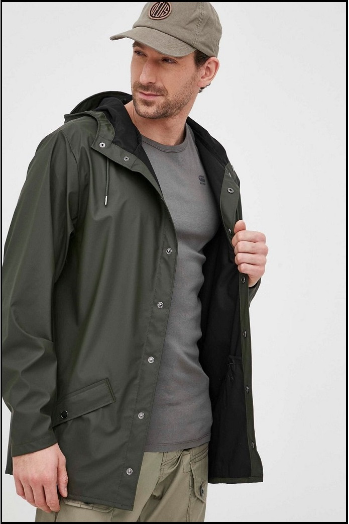 CHAQUETA-IMPERMEABLE UNISEX CORTA GREEN RAINS