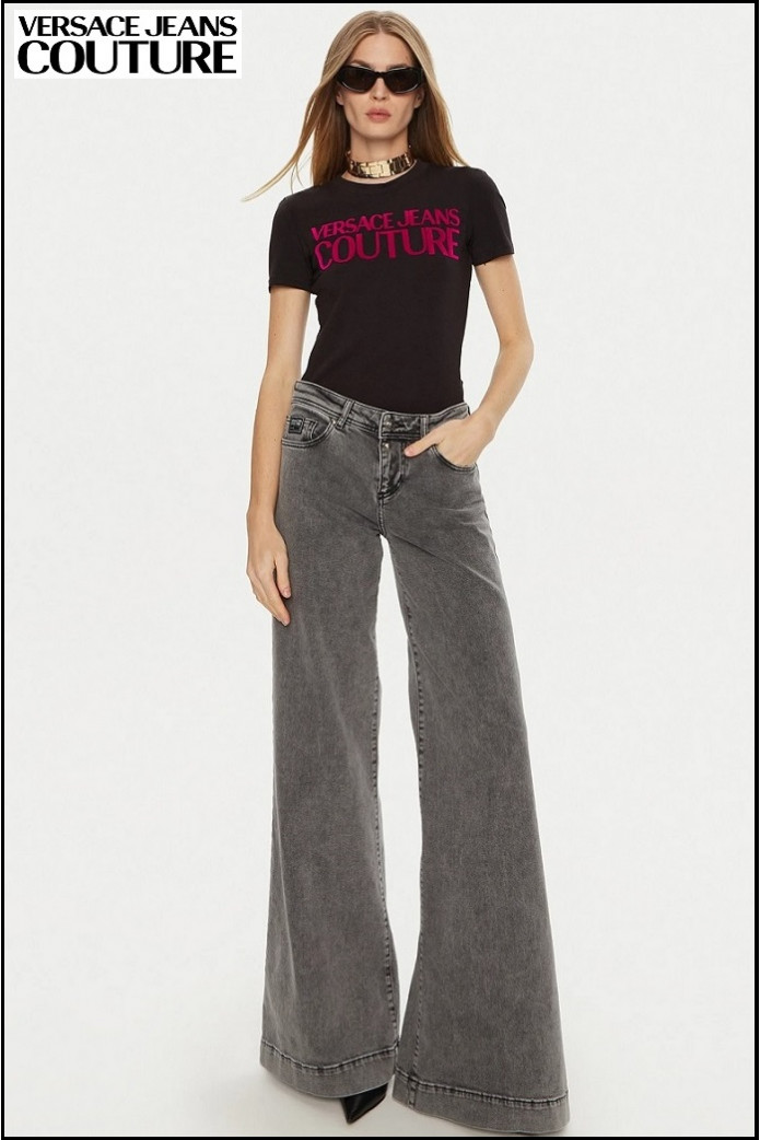 CAMISETA LOGO FLOCK VERSACE JEANS COUTURE