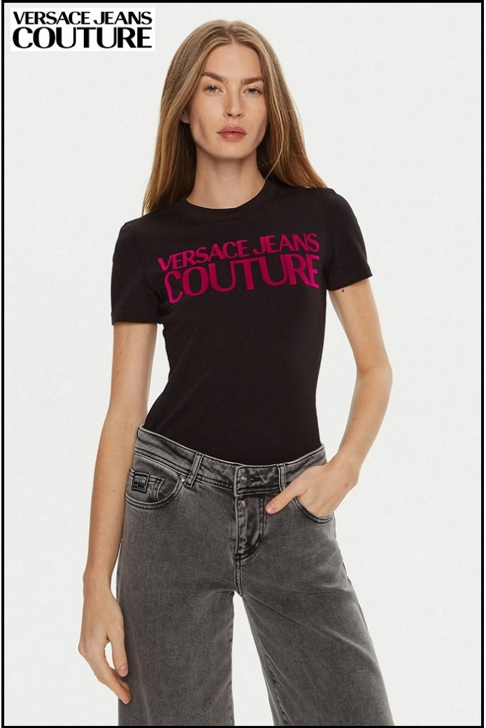 CAMISETA LOGO FLOCK VERSACE JEANS COUTURE