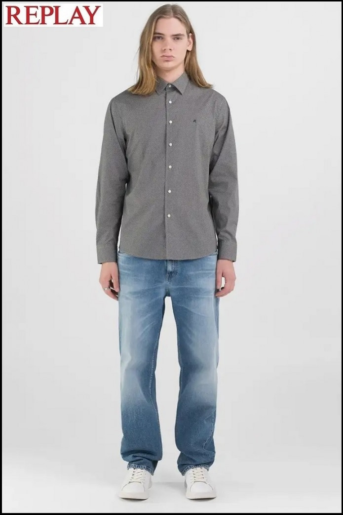 CAMISA DE POPELINA DE ALGODÓN REPLAY