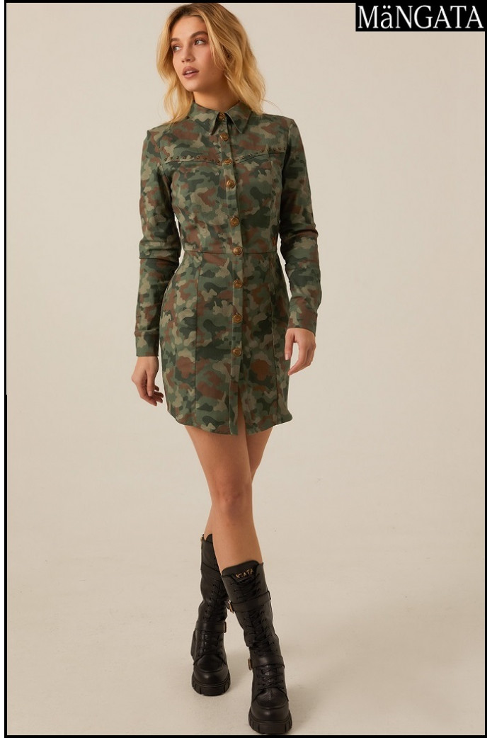 VESTIDO CAMISERO CAMUFLAJE MANGATA