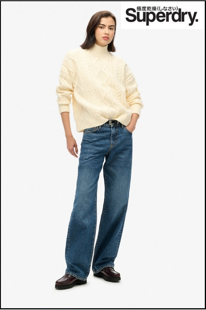 JERSEY CABLE BEIG SUPERDRY