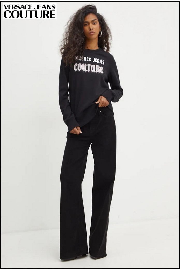 SUDADERA CON LOGOTIPO GÓTICO ADORNADO VERSACE JEANS COUTURE