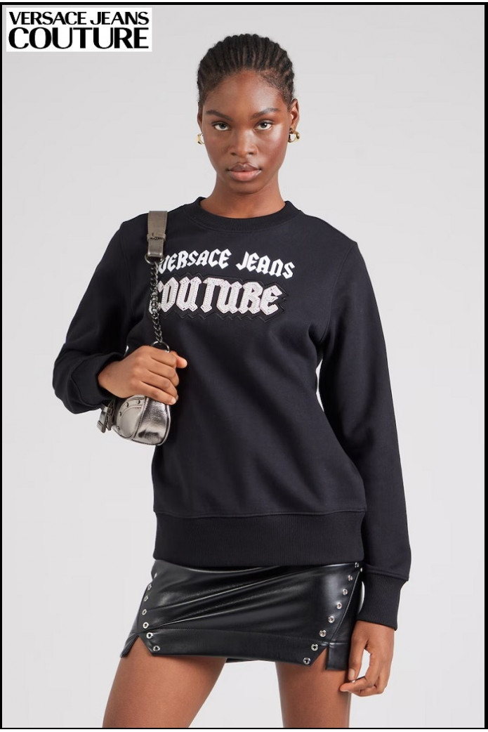 SUDADERA CON LOGOTIPO GÓTICO ADORNADO VERSACE JEANS COUTURE