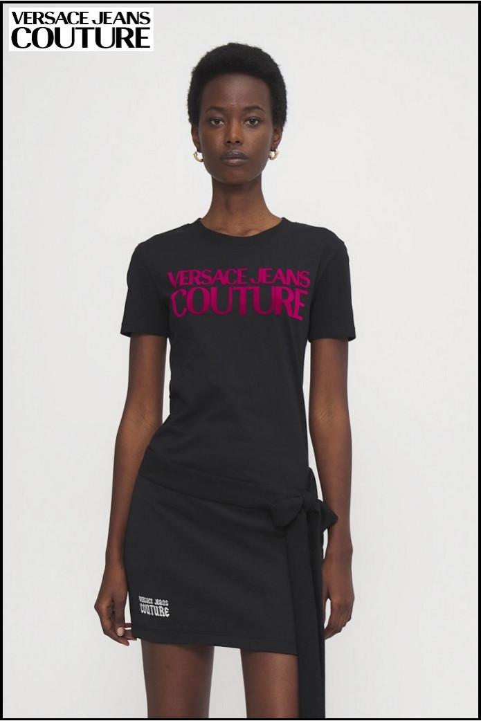 CAMISETA LOGO FLOCK VERSACE JEANS COUTURE