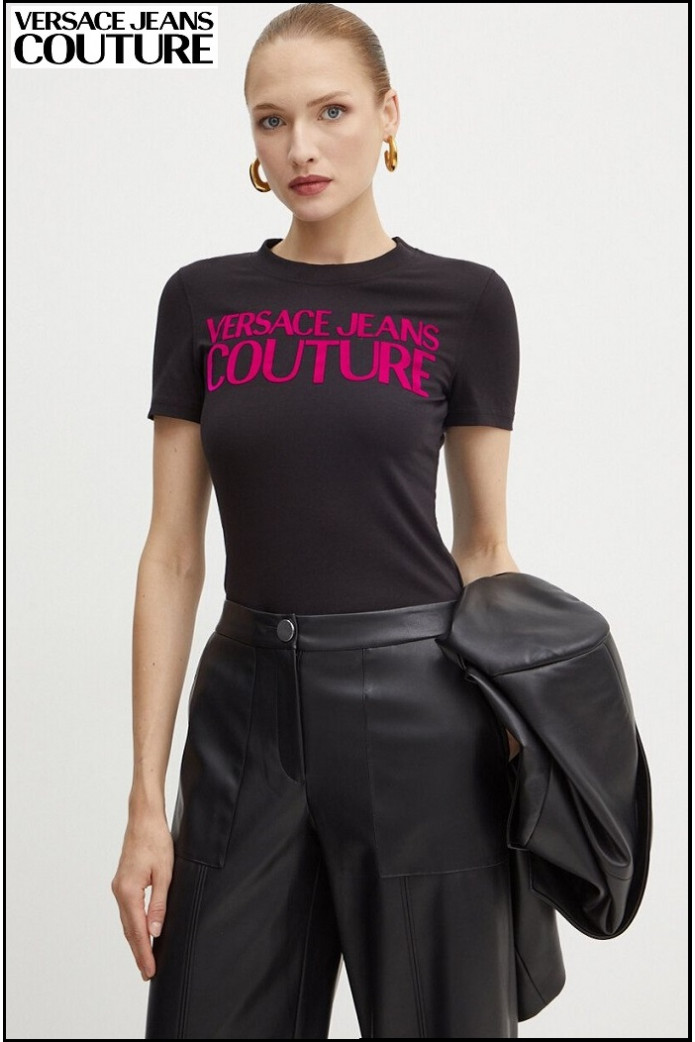 CAMISETA LOGO FLOCK VERSACE JEANS COUTURE