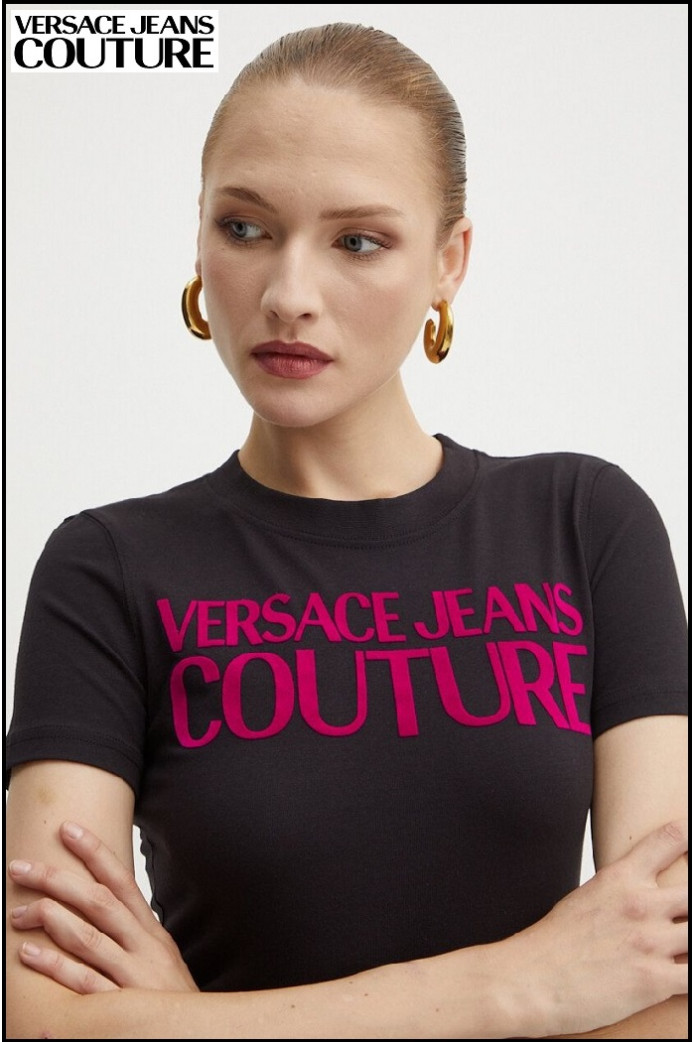 CAMISETA LOGO FLOCK VERSACE JEANS COUTURE