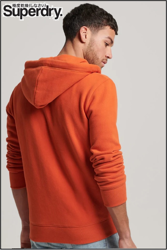 SUDADERA CON CAPUCHA Y CREMALLERA NARANJA SUPERDRY