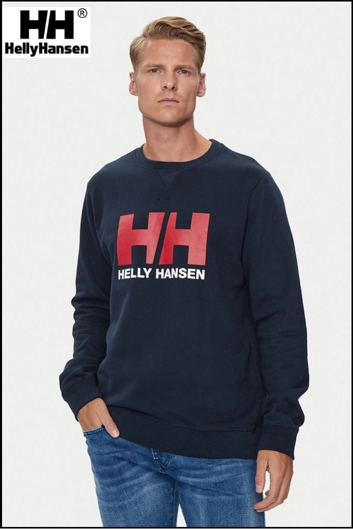 SUDADERA AZUL LOGO ROJO HELLY HANSEN