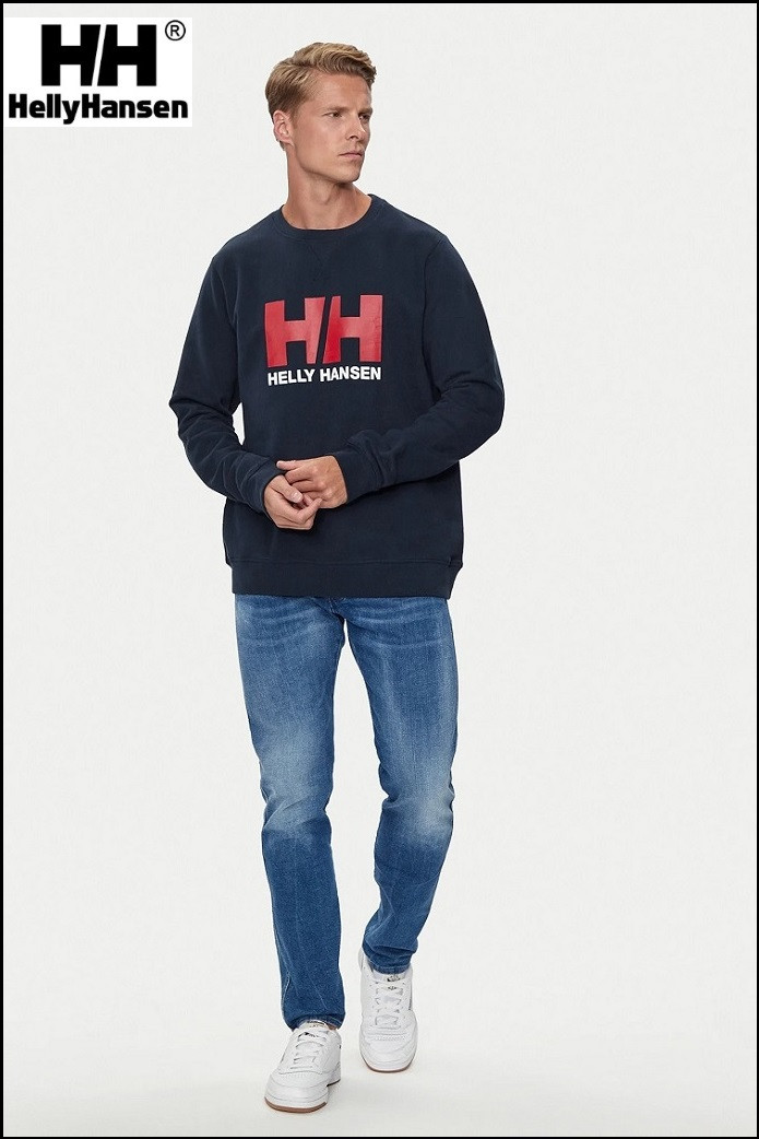SUDADERA AZUL LOGO ROJO HELLY HANSEN