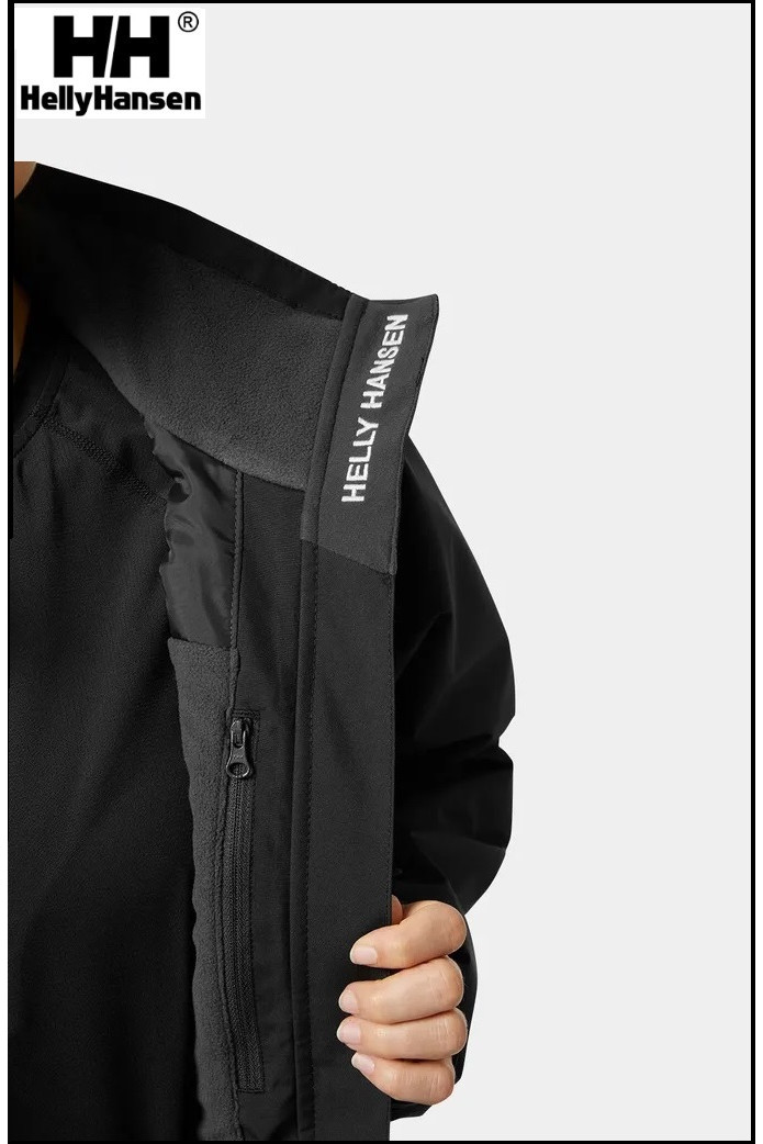 CHAQUETA W CREW MIDLAYER 2.0 BLACK HELLY HANSEN