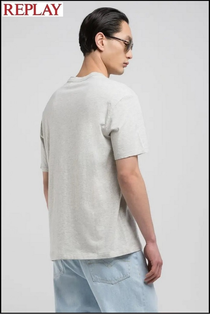 CAMISETA EFECTO PARCHE GRIS REPLAY