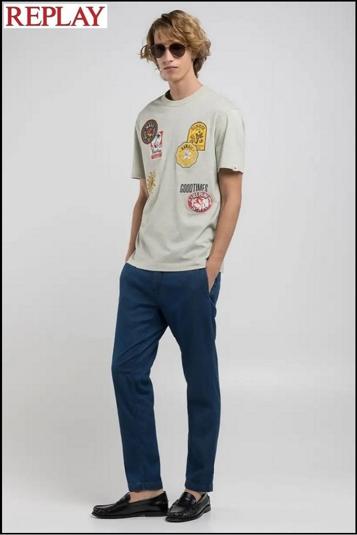 CAMISETA EFECTO PARCHE VERDE REPLAY