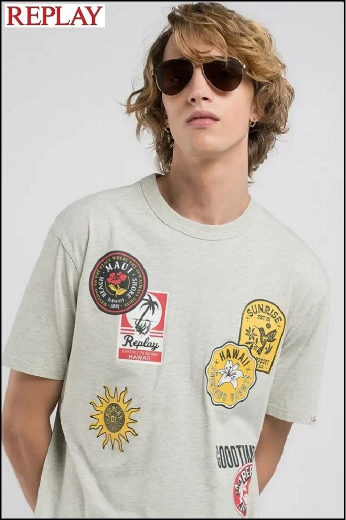 CAMISETA EFECTO PARCHE VERDE REPLAY