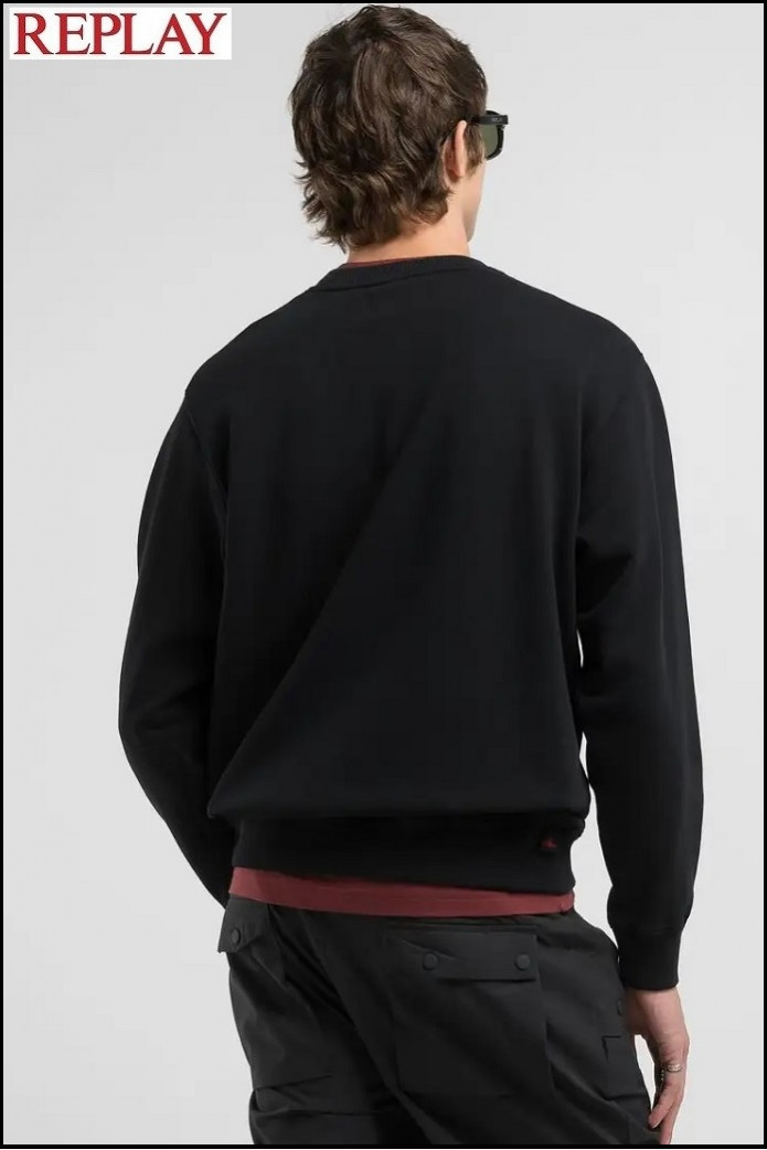 SUDADERA CON INSCRIPCIÓN NEGRA REPLAY