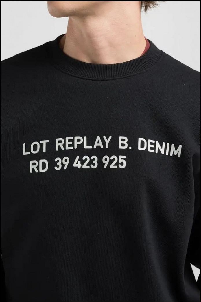 SUDADERA CON INSCRIPCIÓN NEGRA REPLAY