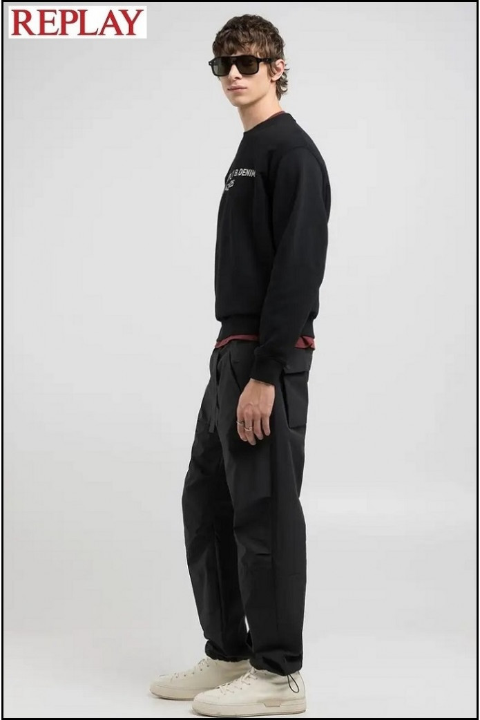 SUDADERA CON INSCRIPCIÓN NEGRA REPLAY