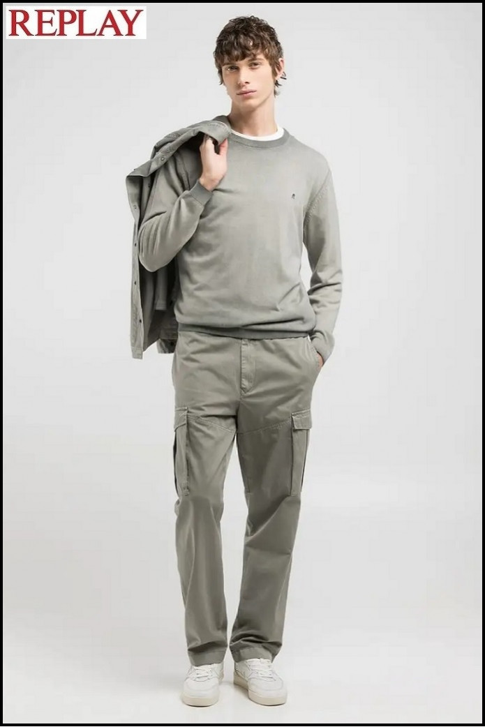 JERSEY REGULAR ALGODÓN DIFUMINADO VERDE REPLAY