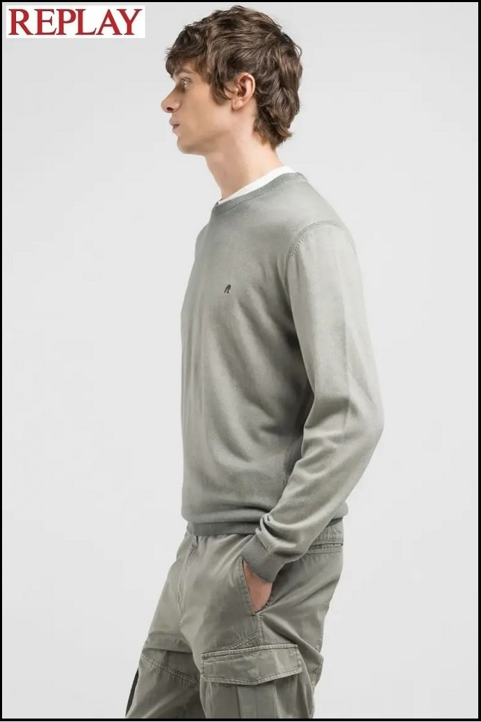 JERSEY REGULAR ALGODÓN DIFUMINADO VERDE REPLAY