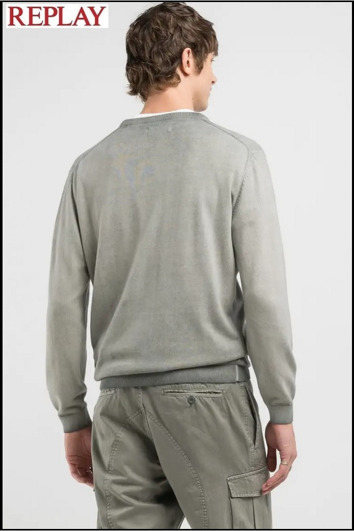 JERSEY REGULAR ALGODÓN DIFUMINADO VERDE REPLAY