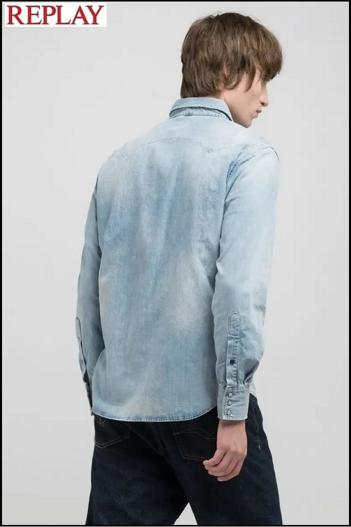 CAMISA WESTERN CON BORDADO REPLAY