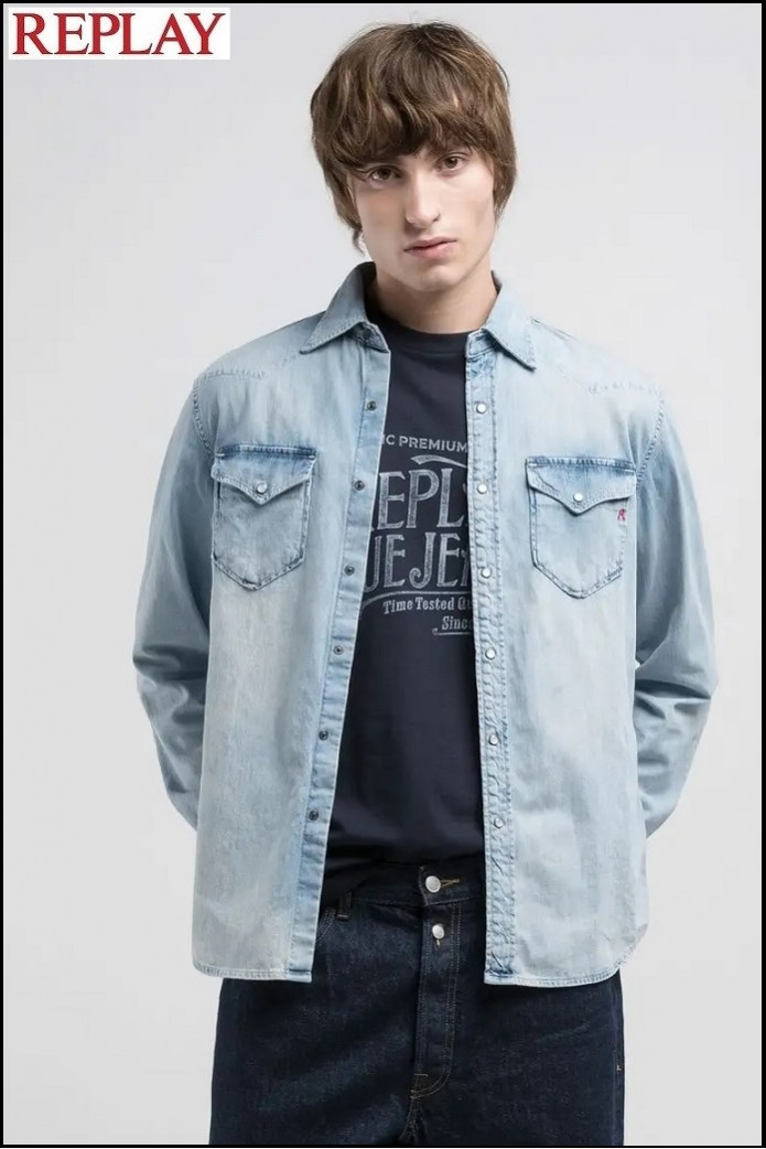 CAMISA WESTERN CON BORDADO REPLAY