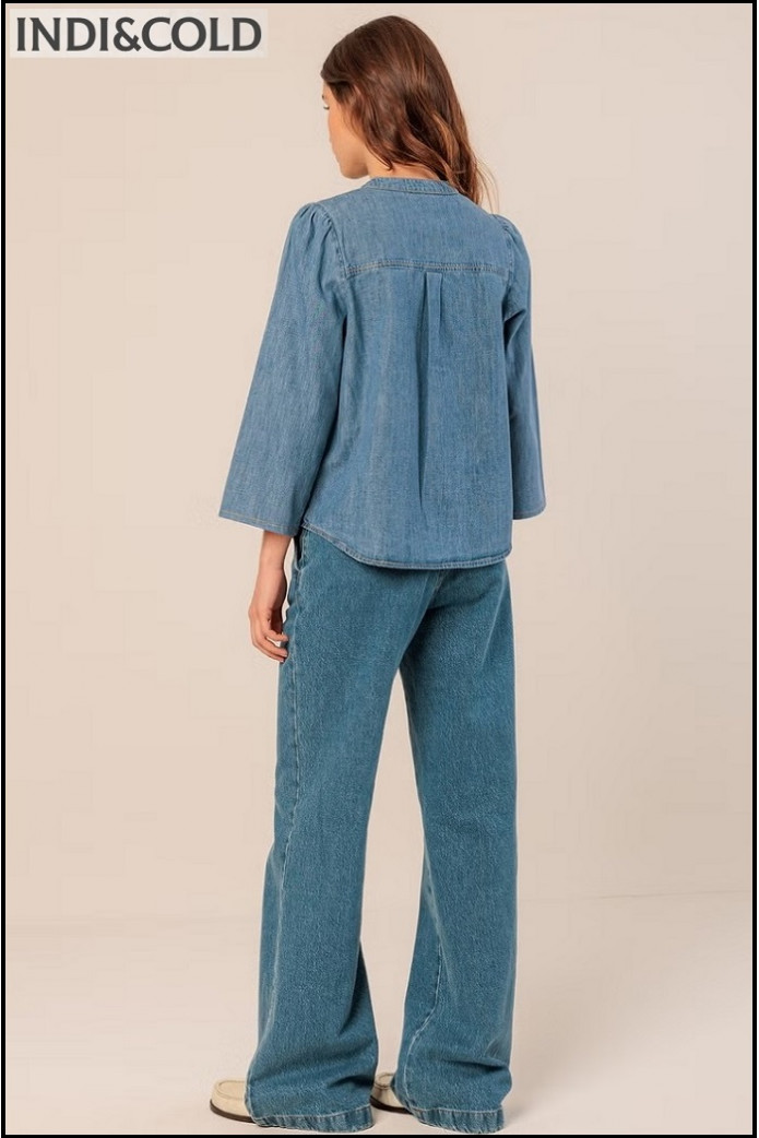 CAMISA DENIM CUELLO MAO INDI&COLD