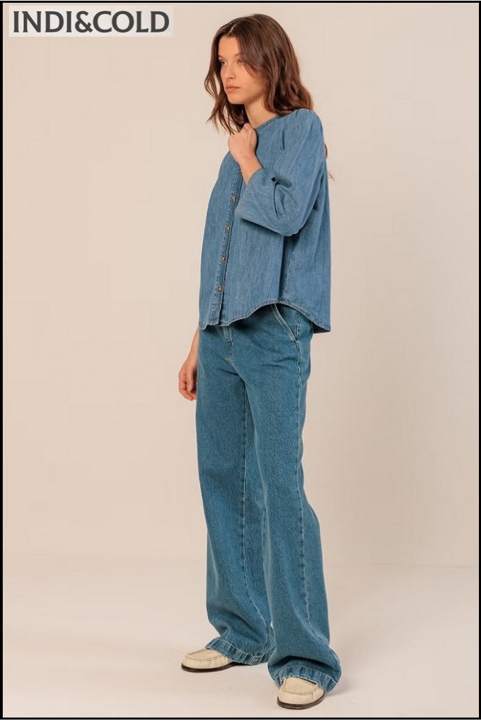 CAMISA DENIM CUELLO MAO INDI&COLD