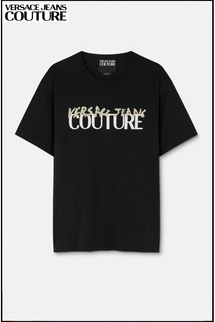 CAMISETA NEGRA CON LOGOTIPO VERSACE JEANS COUTURE