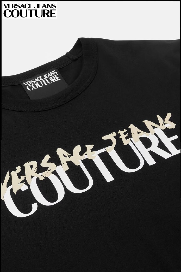 CAMISETA NEGRA CON LOGOTIPO VERSACE JEANS COUTURE