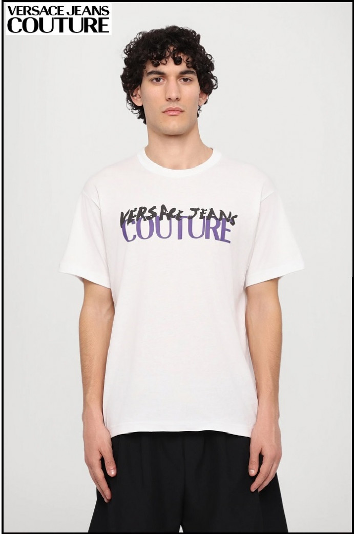 CAMISETA ESTAMPADA BLANCA CON LOGOTIPO VERSACE JEANS COUTURE