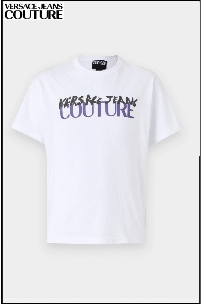 CAMISETA ESTAMPADA BLANCA CON LOGOTIPO VERSACE JEANS COUTURE