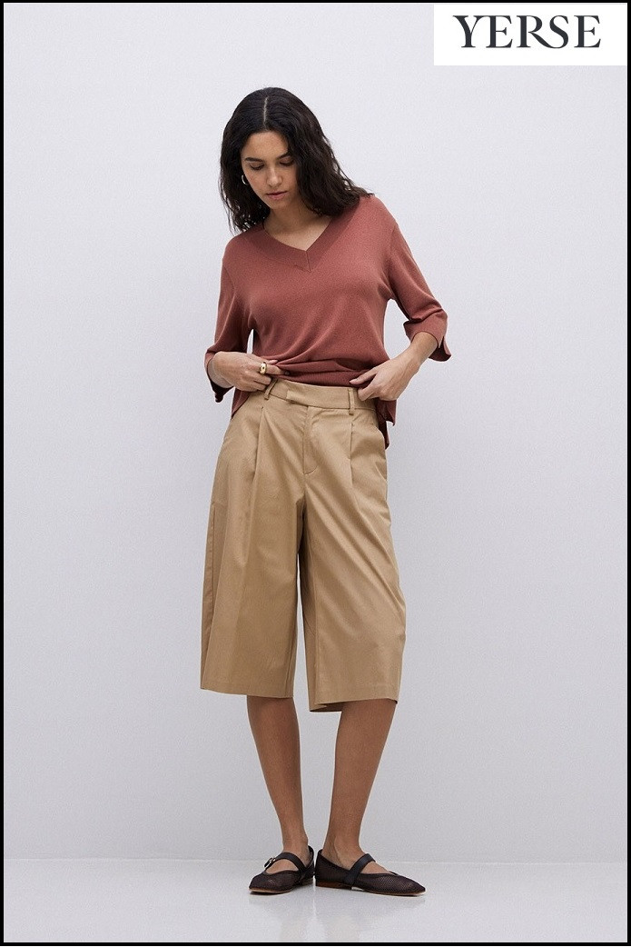 BERMUDAS CAMEL YERSE