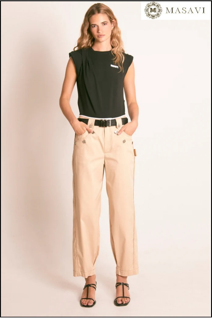 PANTALÓN CARGO SARGA CAMEL