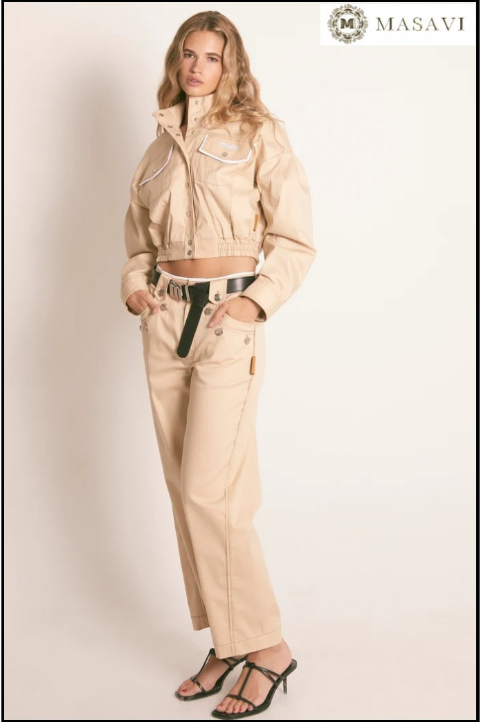 PANTALÓN CARGO SARGA CAMEL