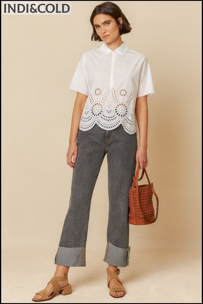 CAMISA POPELIN BORDADO INDI&COLD