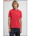 POLO DE ALGODÓN CON BORDADO ROJO REPLAY