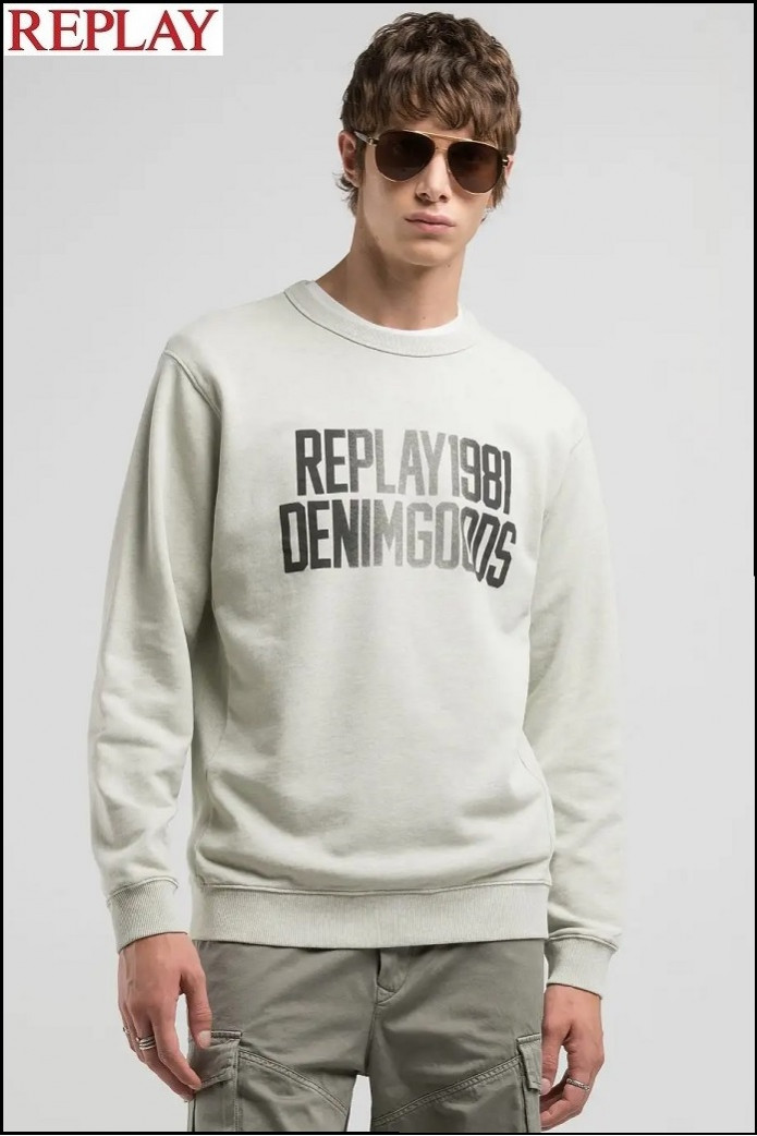 SUDADERA REGULAR FIT CON INSCRIPCIÓN REPLAY