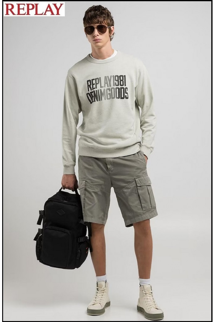 SUDADERA REGULAR FIT CON INSCRIPCIÓN REPLAY