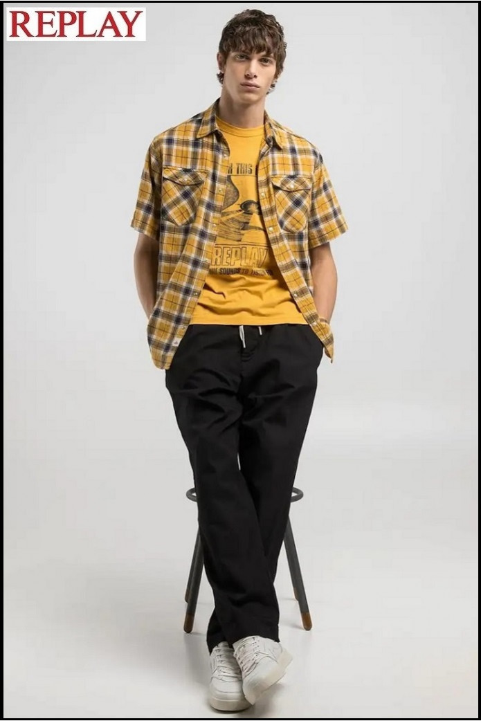 CAMISA DE CUADROS DE MANGA CORTA REPLAY