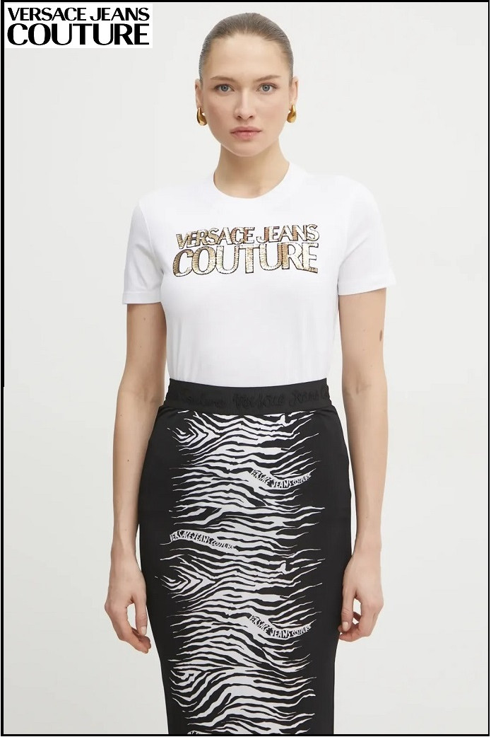 CAMISETA LENTEJUELAS BLANCA VERSACE JEANS COUTURE