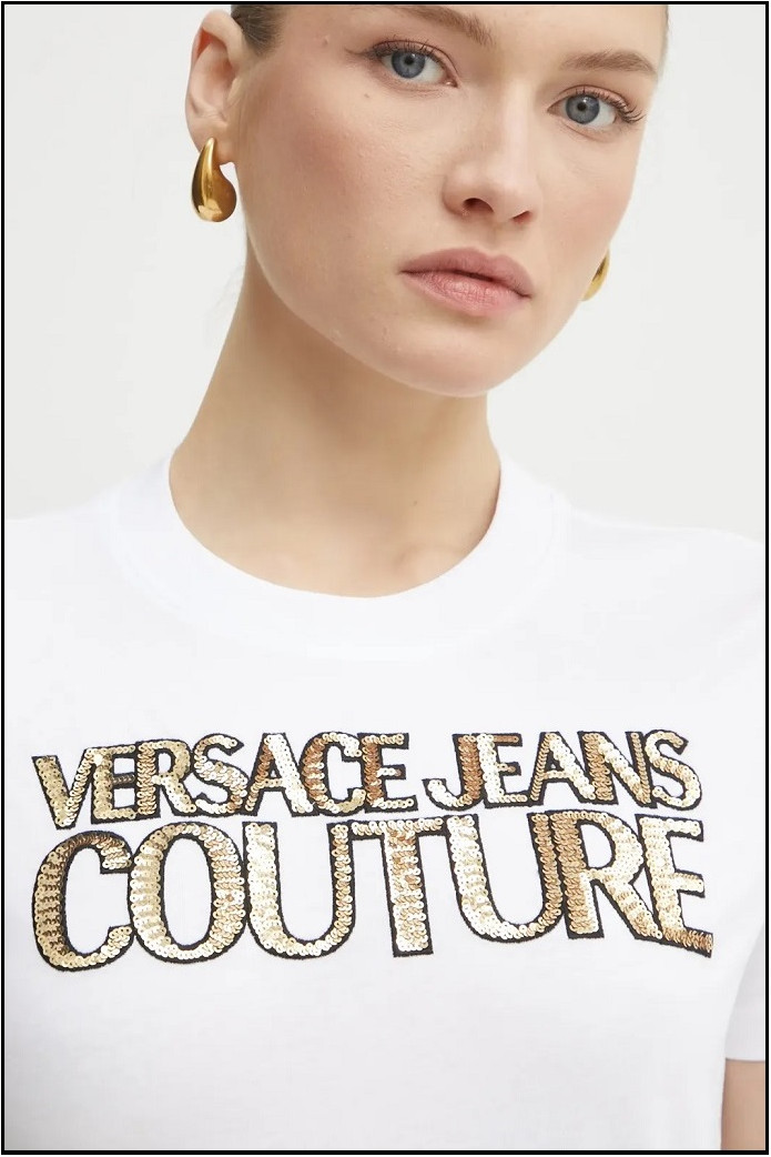 CAMISETA LENTEJUELAS BLANCA VERSACE JEANS COUTURE