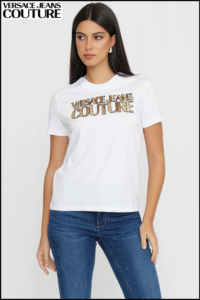 CAMISETA LENTEJUELAS BLANCA VERSACE JEANS COUTURE